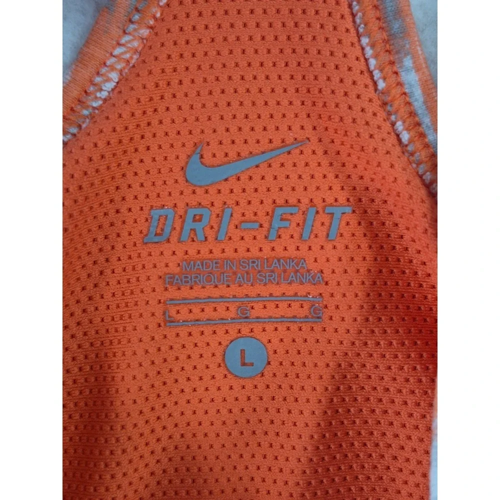 Nike Dri-FIT Built In Sports Bra Tank Top Women's L Orange Racerback